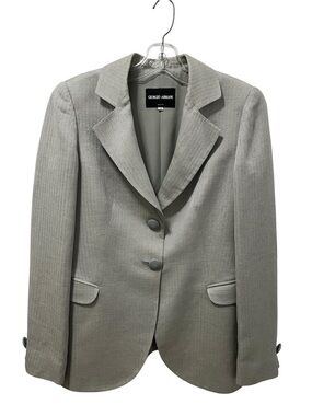 Vintage Giorgio Armani Tailored Herringbone Jacket - Size 42 (US 6/8)
